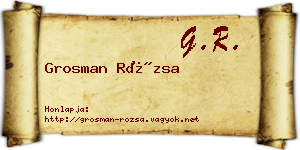 Grosman Rózsa névjegykártya